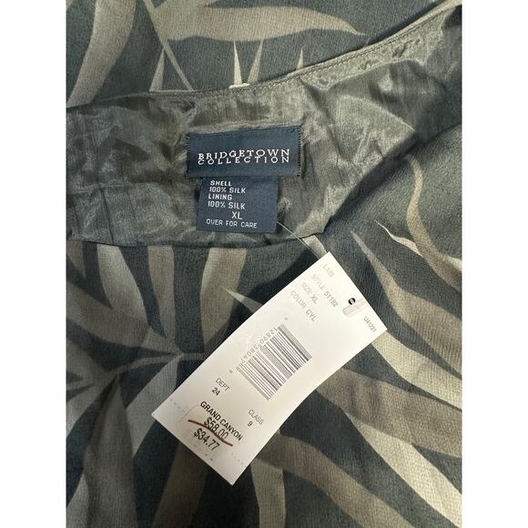 Bridgetown Collection 100% Silk Palm Leaf Maxi Dress XL - Picture 8 of 8